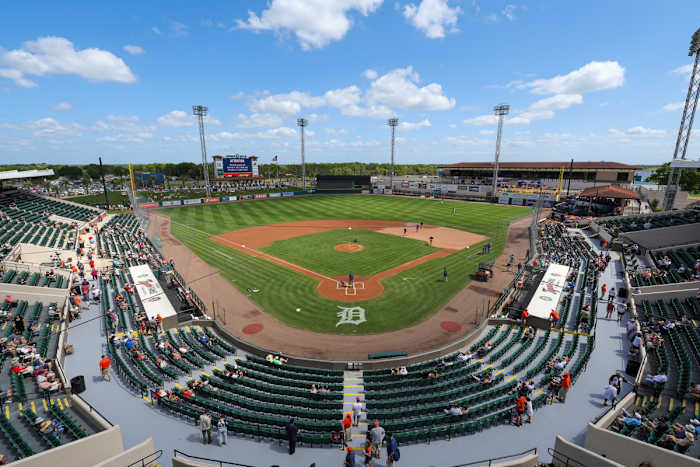 Mar 22, 2023; Lakeland, Florida, USA; A general view of the venue before the game between the Detroit Tigers and the Atlanta Braves at Publix Field at Joker Marchant Stadium. Mandatory Credit: Mike Watters-USA TODAY Sports